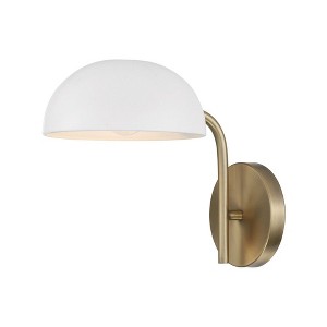 Capital Lighting Reece 1 - Light Wall Light in  Aged Brass/White - 1 of 4