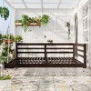 YOOCOZZ Wooden Patio Country Twin Size Swing Daybed with 4pcs 96-inch Hemp Ropes - 2 of 4