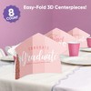 Big Dot of Happiness 8 Count Dusty Rose Gold Graduation 3D Centerpiece Table Decorations, Freestanding Class of 2026 Pink Grad Party Centerpieces - 2 of 4
