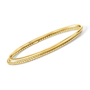 Pure Collection by Ross-Simons Italian 18kt Gold Vermeil Jewelry Set: 2 Polished and Beaded Bangle Bracelets - 1 of 4