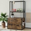 KTMBDW Litter Box Enclosure with 2 Storage Shelves, 2-in-1 Hidden Cat Litter Box Enclosure Furniture with Shelf, Brown - 4 of 4