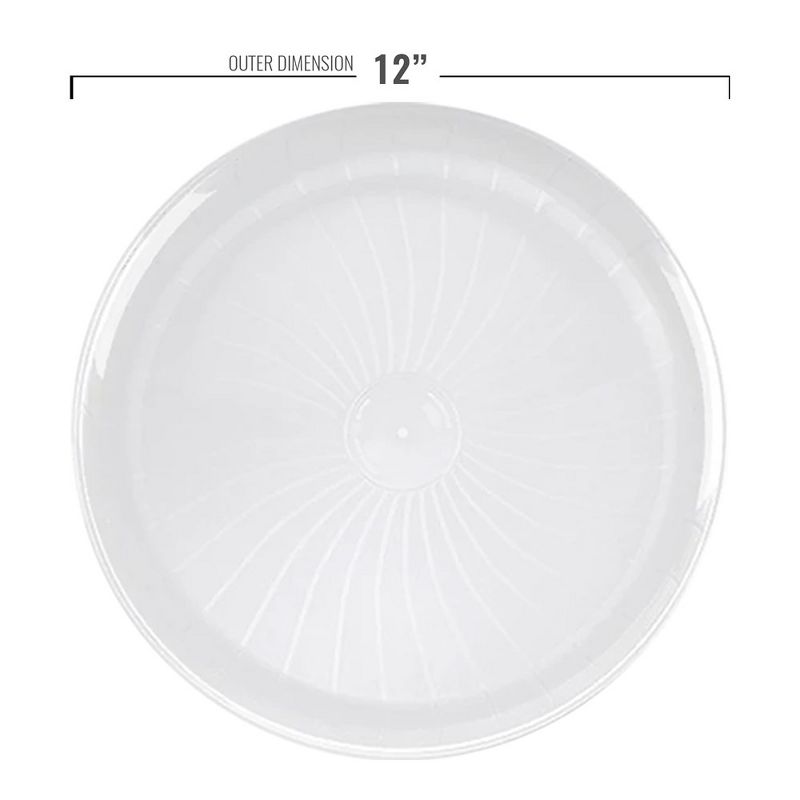 Smarty Had A Party 12" White Pavilion Round Disposable Plastic Trays, 2 of 6