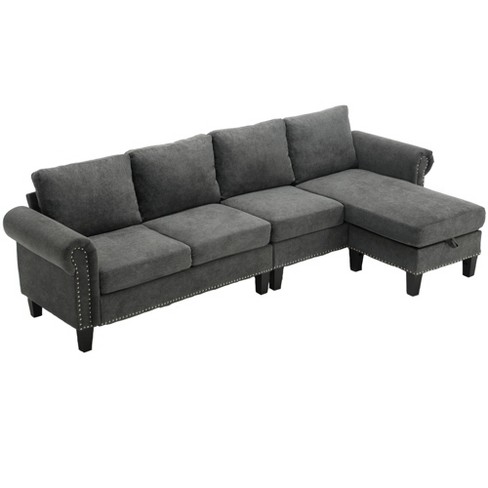 NicBex Convertible Sectional Sofa,L-Shaped Couch with Storage Chaise for Living Room,Apartment,Office,Gray - image 1 of 4