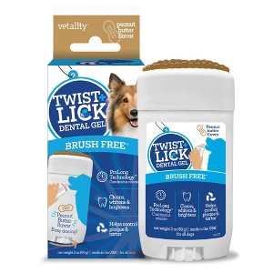 Twist + Lick Dental Gel for Dogs, Cleans Teeth and Freshens Breath for 24 Hours, Peanut Butter Flavor Dental Treat, 2 oz, 30 Day Supply - 1 of 4
