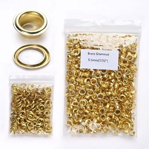 Yescom 500 sets of 7/32" Grommet Kit Size 0 Rust-proof Solid Brass Eyelets and Washers for Hand Press Machine - 1 of 4