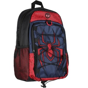 Marvel Comics Spider-Man Miles Morales 17" Backpack Laptop Travel Book Bag Padded Back Adjustable Strap Bungee Cord Multicoloured - 1 of 4