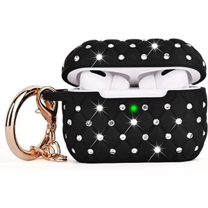Worryfree Gadgets Case Compatible with Apple AirPods Pro Case Stylish Bling TPU Cover Full Protective Pro Charging Case Skin Cover with Keychain - 1 of 4