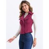 INSPIRE CHIC Women's Faux Suede Casual Sleeveless Biker Vest Jacket - 3 of 4