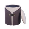 Techni Home Two-Toned Vanity Stool Ottoman with Storage - 4 of 4
