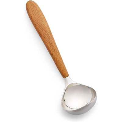 Curvo Stainless Steel and Acacia Wood Soup Ladle