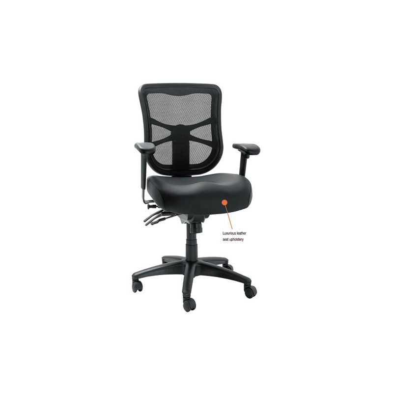 Alera Alera Elusion Series Mesh Mid-Back Multifunction Chair, Supports Up to 275 lb, 17.7" to 21.4" Seat Height, Black Model No ALEEL4215, 2 of 8