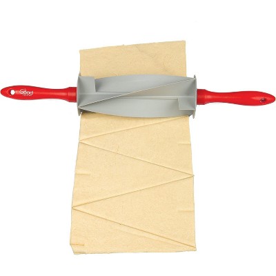 Gray and Red Plastic Croissant Roller with Cushioned Handle