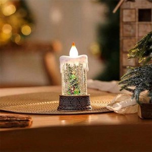 AEELLEEA Christmas Snow Globe Lantern - Candle-Shaped Santa, Water Glittering, Battery Powered Xmas Tree Gift - 1 of 4