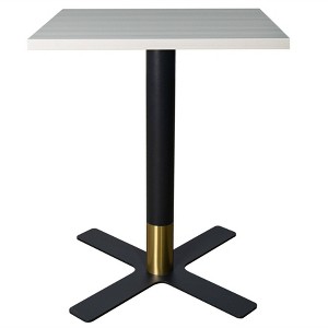 Leisuremod Vail 24-Inch Square Dining Table with MDF Top and X-Shaped Steel Base for Kitchen, Dining, and Pub - 1 of 4