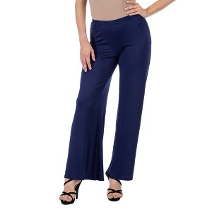 Womens Comfortable Solid Color Palazzo Pants - 24seven Comfort Apparel™ - 1 of 4