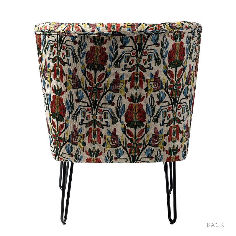 Bernarda Living Room Armless Accent Chair with Floral Pattern | Karat Home-FLORAL, 5 of 13