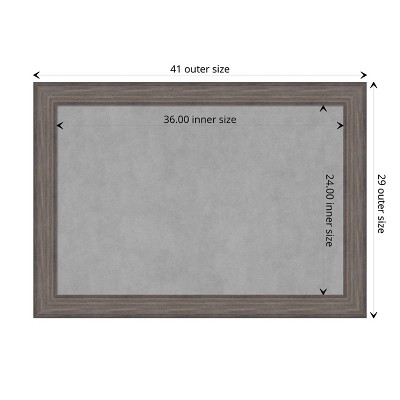 Barnwood Framed Magnetic Board with Steel Surface, 36" x 24"