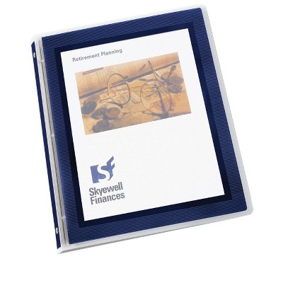Avery Flexi-View Binder with Round Ring, 1 in, Holds 175 sheets, Navy Blue