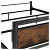 Queen Urban Chic Metal and Wood Plank Bed Brown - Saracina Home: Industrial Style, Powder-Coated Frame, MDF Headboard - 4 of 4