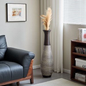 Gulches Elegant Two-Tone Dark Brown & Gold Designer Floor Vase - 39-Inch Statement Piece - 1 of 4