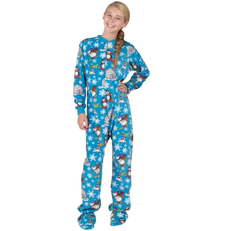 Footed Pajamas - Winter Wonderland Kids Fleece Onesie, 4 of 6