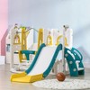 Whisen  6 in 1 Baby Slide, Toddler Slide and Swing Set, Toddler Play Set with Basketball Hoop, Climber, Indoor Playground - Yellow - 2 of 4