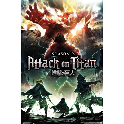 Trends International Attack on Titan - Season 2 Teaser One Sheet Framed Wall Poster Prints