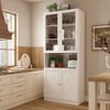 FUFU&GAGA Vertical Multifunctional Bookcase Four Door Storage Cabinet Display Cabinet White - 2 of 4