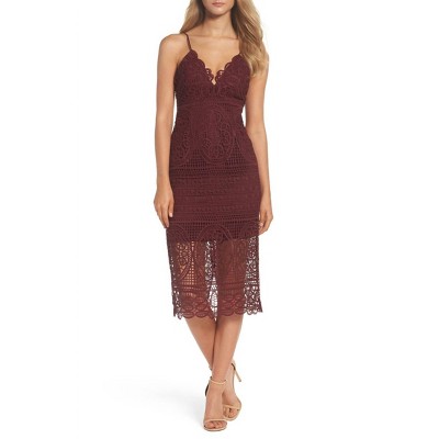 Women's Cocktail V Neck Strappy Versailles Midi Dress - BARDOT