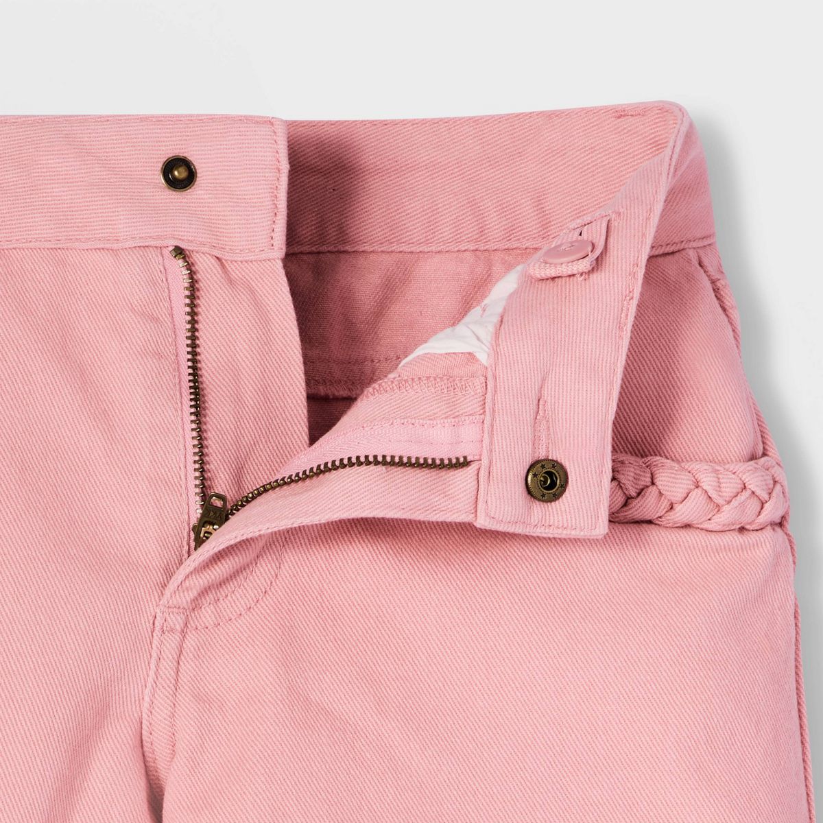 Girls' Mid-Rise Braided Twill Shorts - Cat & Jack™ - thumbnail 9