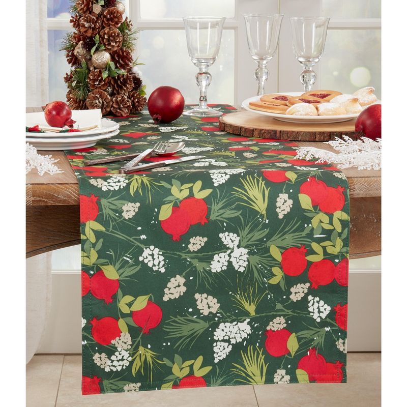Saro Lifestyle Table Runner With Holiday Pomegranate Design, 3 of 4