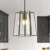 ALOADECOR Transitional Farmhouse Brown Lantern Glass Chandelier 1-Light Industrial Rustic Pendant Lighting Fixture - 3 of 4