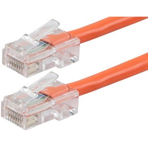 Monoprice Cat6 Ethernet Patch Cable - 1 Feet - Orange | Network Internet Cord - RJ45, Stranded, 550Mhz, UTP, Pure Bare Copper Wire, 24AWG - Zeroboot - 1 of 2