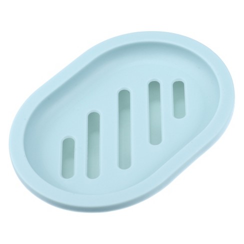 Unique Bargains Home Plastic Bathroom Kitchen Soap Dish Light Blue : Target