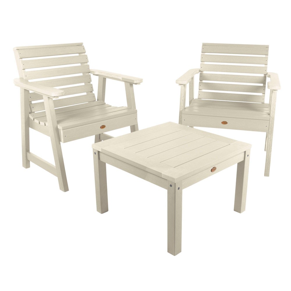 Photos - Garden Furniture Weatherly 3pc Outdoor Set with Chairs & Square Side Table - Whitewash - hi