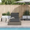 vidaXL Sunbed Gray Poly Rattan Outdoor Lounger - Adjustable Backrest with Cushion for Patio, Balcony, Garden or Poolside Relaxation - 3 of 4