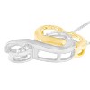Haus of Brilliance 10K Yellow Gold and Silver 1/20 cttw Diamond Ribbon-Heart Pendant Necklace - 3 of 4