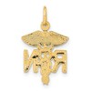 Black Bow Jewelry 14k Yellow Gold Diamond Cut RN Charm - 3 of 4