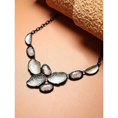 SOHI Women's Multicolour Dented Stone Necklace