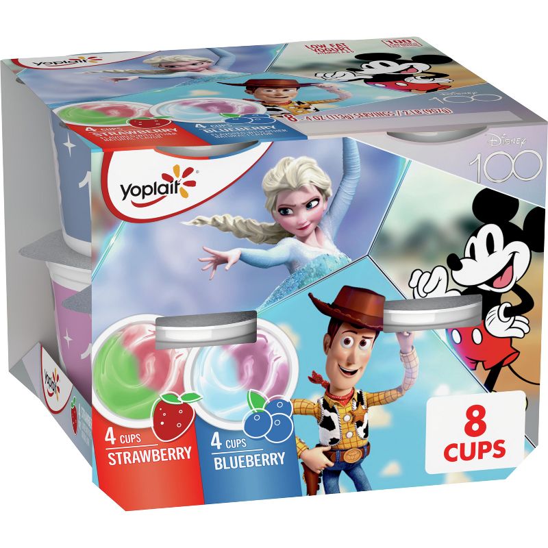 Yoplait Disney Frozen Strawberry and Blueberry Low Fat Kids&#39; Yogurt - 8pk/4oz Cups, 1 of 11