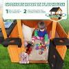 JOYMOR Kids 3-8Y Spacious Wooden Outdoor Playhouse with Sink & Mailbox DIY Light Brown - 2 of 4