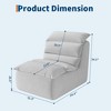 Bean Bag Chair for Adults, High-Density Foam Lazy Floor Sofa with Non-Slip Base, Comfy Fireside Chair, Leisure Reading Chair for Living Room, Bedroom - 3 of 4