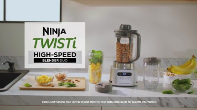  Ninja SS151 TWISTi Blender DUO, High-Speed 1600 WP Smoothie  Maker & Nutrient Extractor* 5 Functions Smoothie, Spreads & More,  smartTORQUE, 34-oz. Pitcher & (2) To-Go Cups, Gray: Home & Kitchen