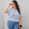 Women's Plus Size T Shirts Oversized Tees Summer Short Sleeve Crew Neck Tunic Tops - 2 of 4