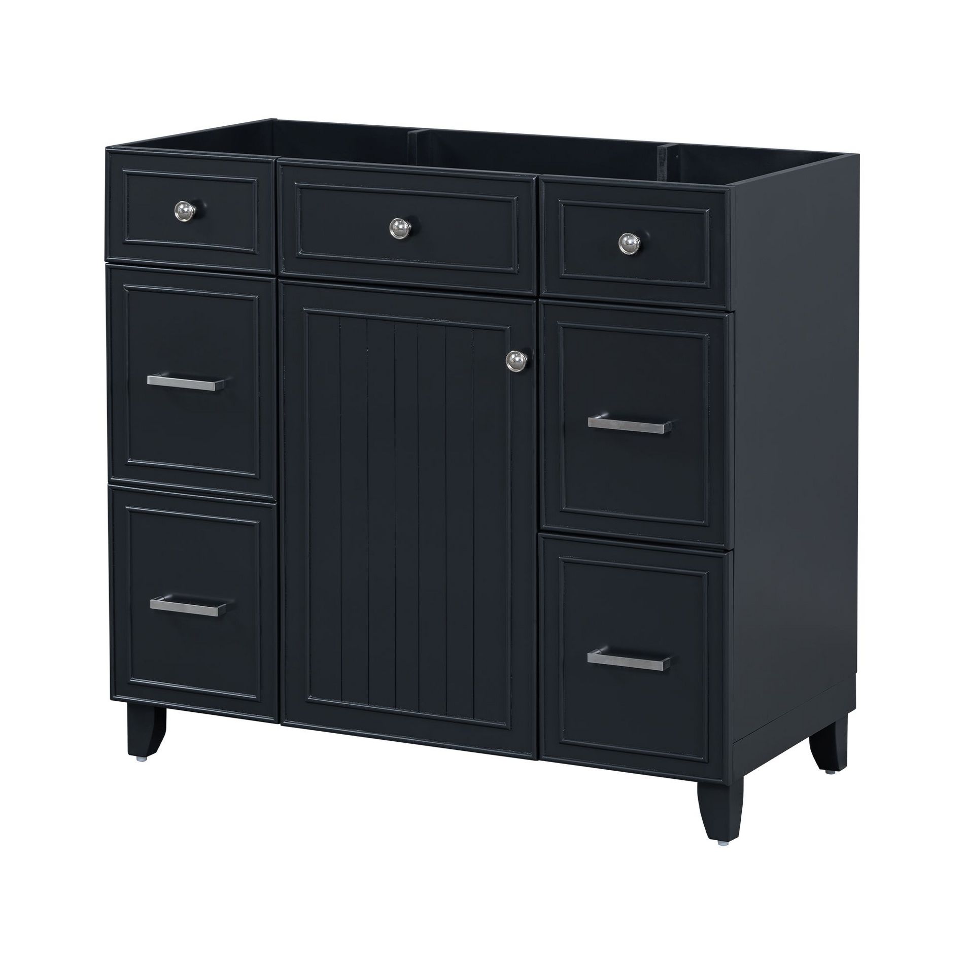 NicBex 35.4" Bathroom Storage Cabinet without Sink Bathroom Cabinets with 1 Spacious Cabinet, 3 Storage Drawers for Bathroom, Black