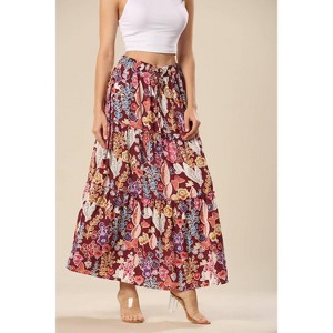 Women's Boho Floral Print High Waist Maxi Skirt - Shewin Inc. - 1 of 2