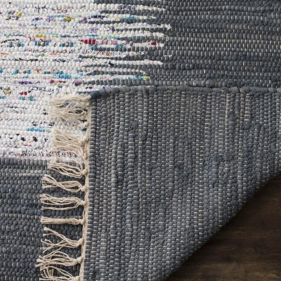 Montauk Ivory and Grey Handwoven Cotton Area Rug 3' x 5'