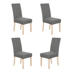 Deconovo Stretch Jacquard Dining Chair Slipcovers ¨C Washable Form-Fit Seat Covers for 18¨C24 in Chairs, 4-Pack - 1 of 4