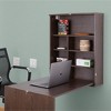 Wall Mount Laptop Fold-out Desk with Shelves - image 3 of 4