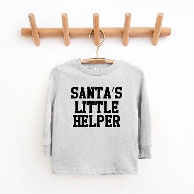 The Juniper Shop Santa's Little Helper Words Youth Long Sleeve Tee